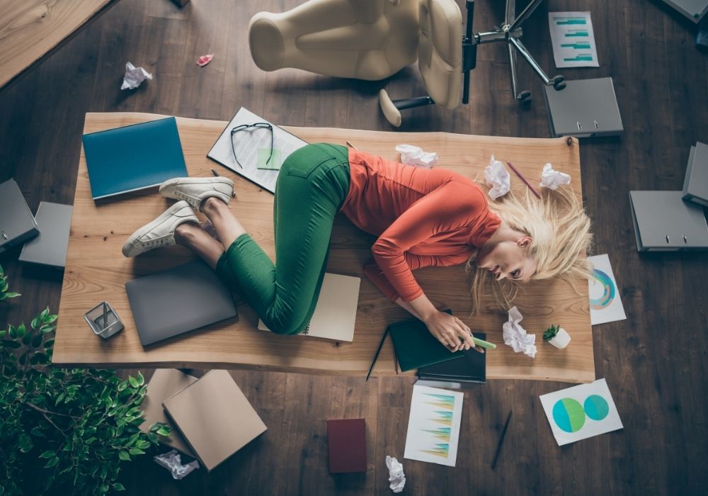 person laying on table