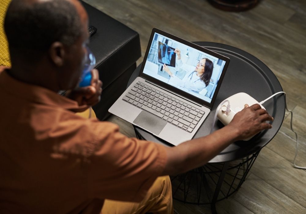 person having an online appointment