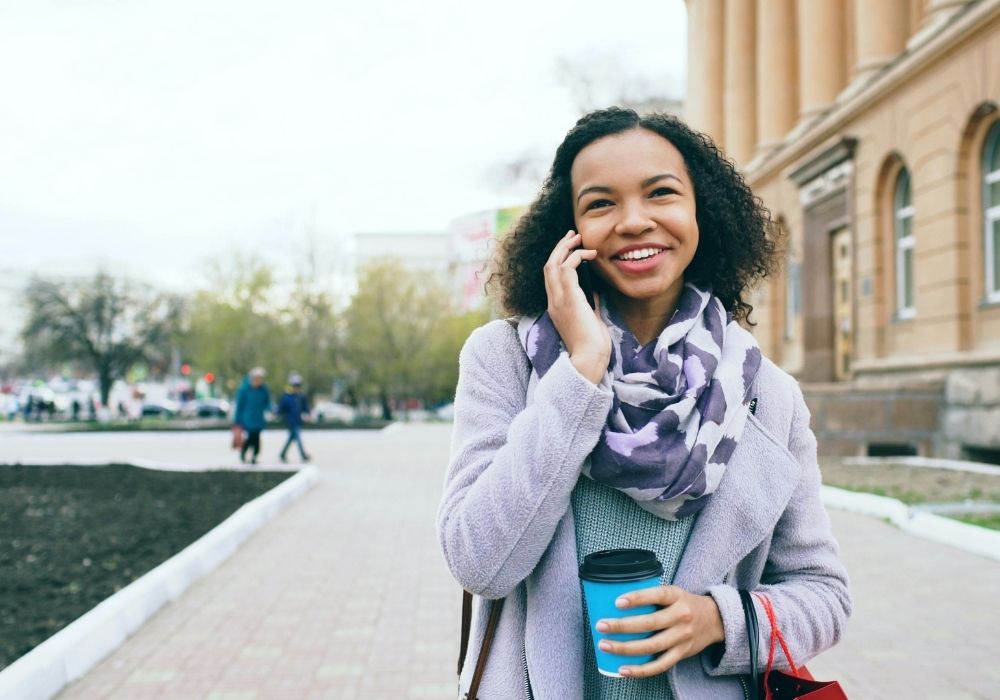 person talking on the phone