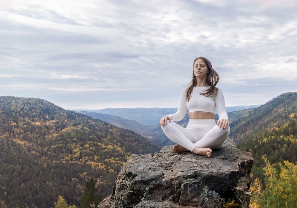 woman meditating